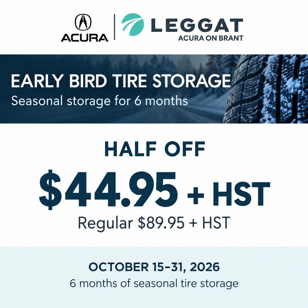 Early Bird Seasonal Tire Storage offer